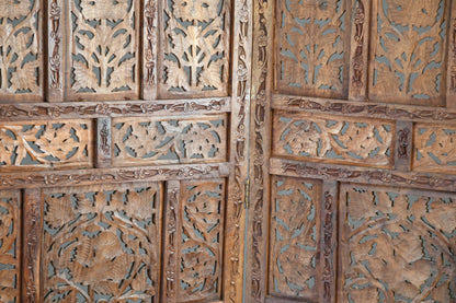 Pierced & Carved Teak Indian Privacy Screen