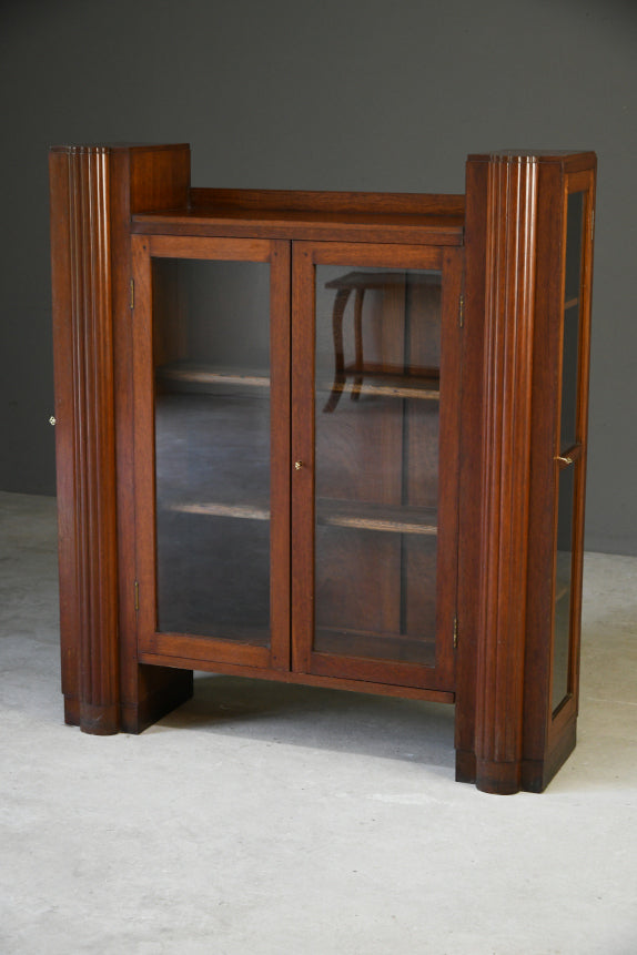 1930s Walnut Glazed Bookcase