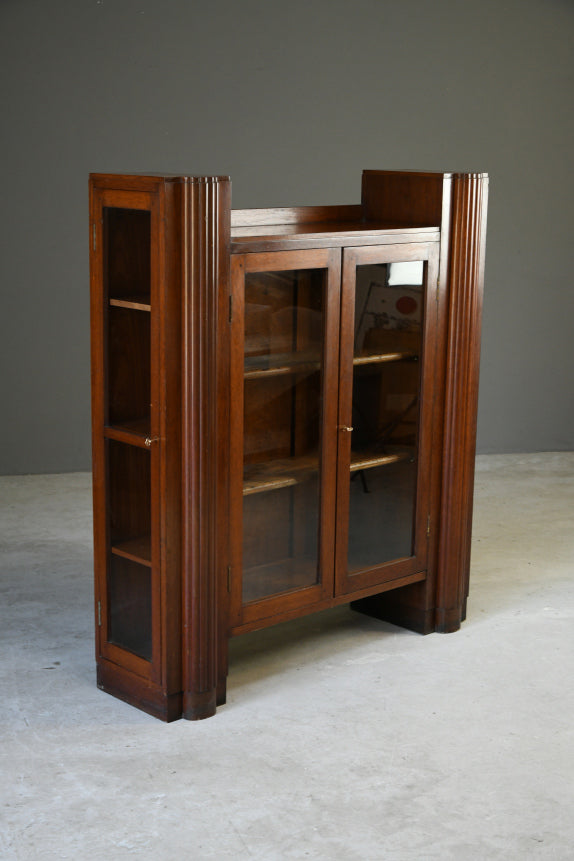 1930s Walnut Glazed Bookcase