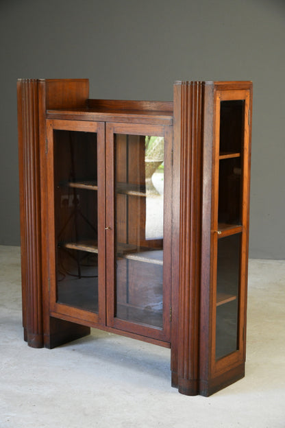 1930s Walnut Glazed Bookcase