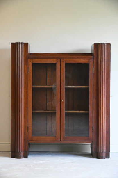 1930s Walnut Glazed Bookcase