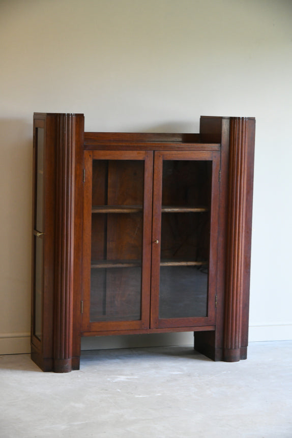 1930s Walnut Glazed Bookcase