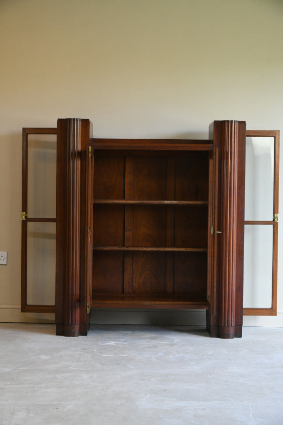 1930s Walnut Glazed Bookcase