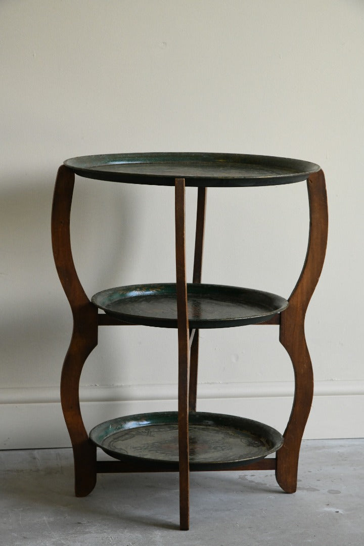 Three Tier Toleware Tray Stand