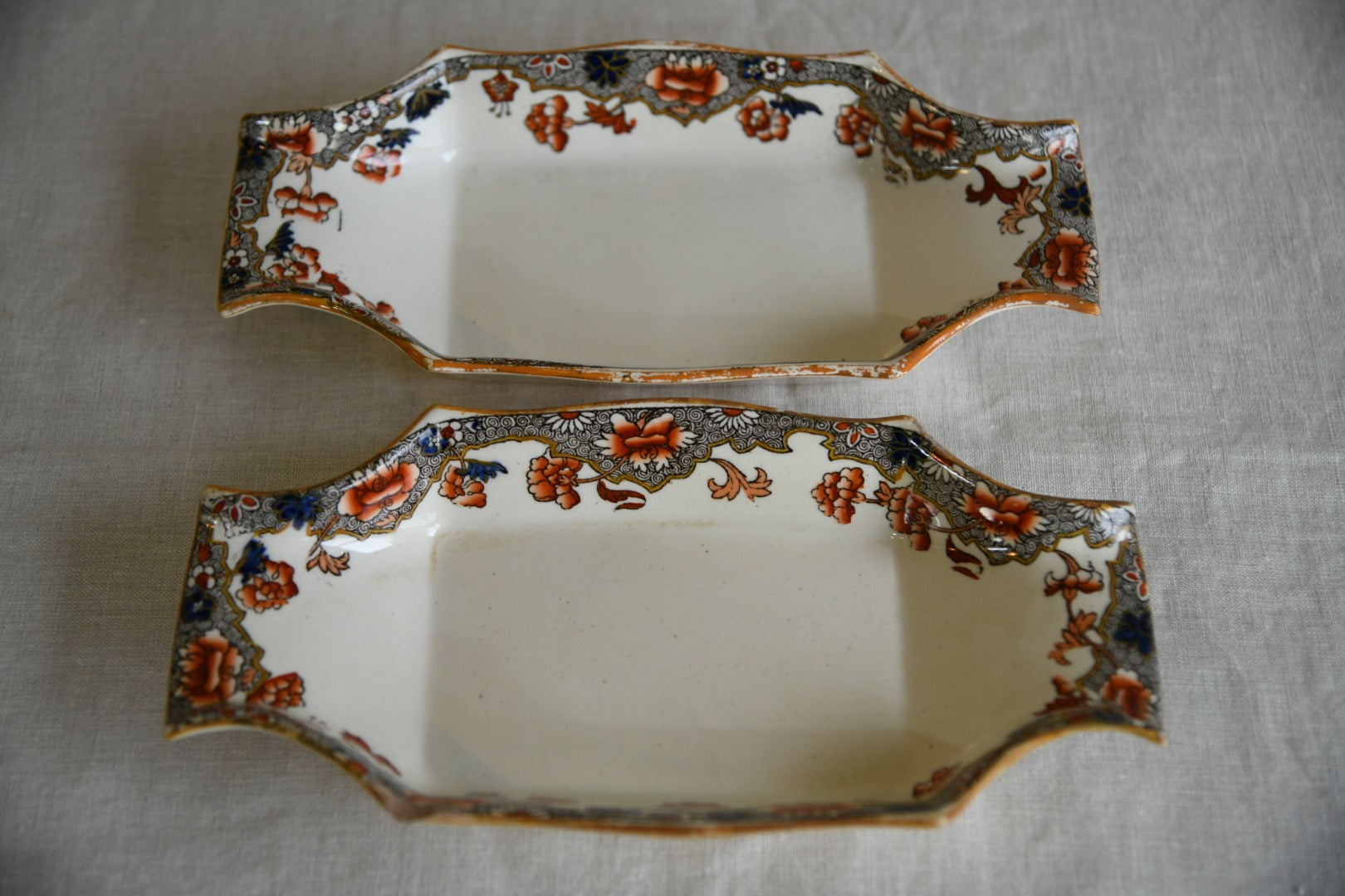 Pair Antique W T Copeland Dishes