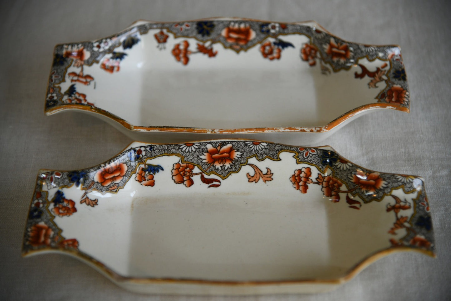 Pair Antique W T Copeland Dishes