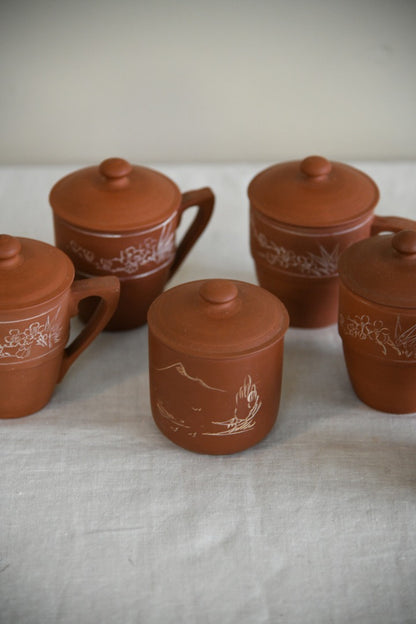 Chinese Red Clay Teapot & Cups