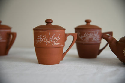 Chinese Red Clay Teapot & Cups