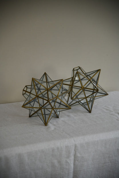 Pair Star Glazed Lampshades