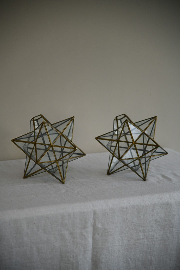 Pair Star Glazed Lampshades