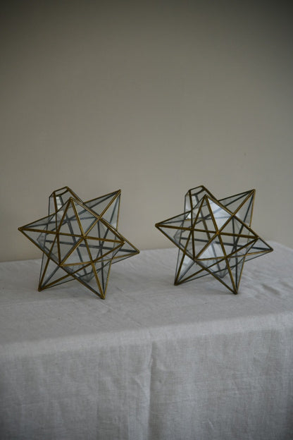 Pair Star Glazed Lampshades