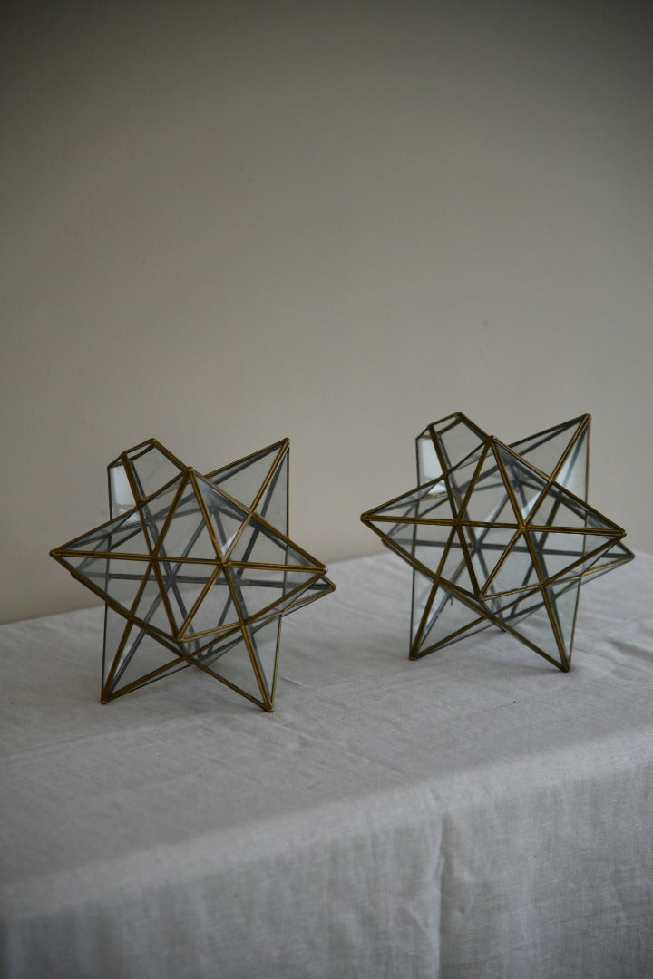 Pair Star Glazed Lampshades