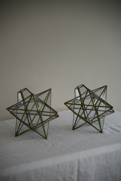 Pair Star Glazed Lampshades