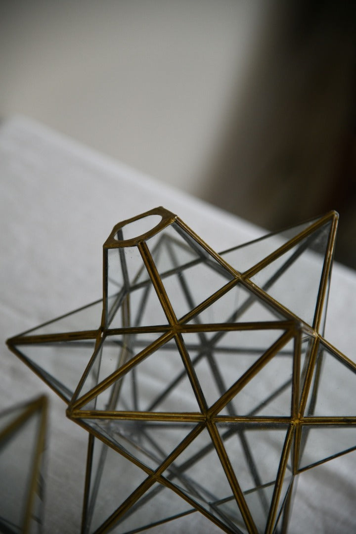 Pair Star Glazed Lampshades