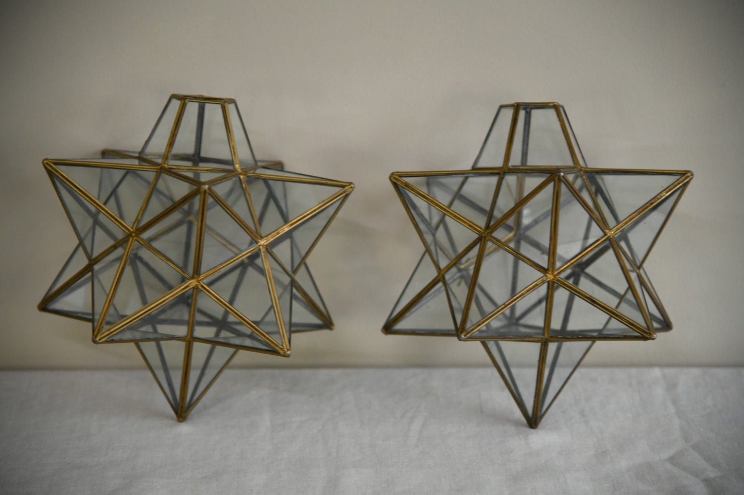Pair Star Glazed Lampshades
