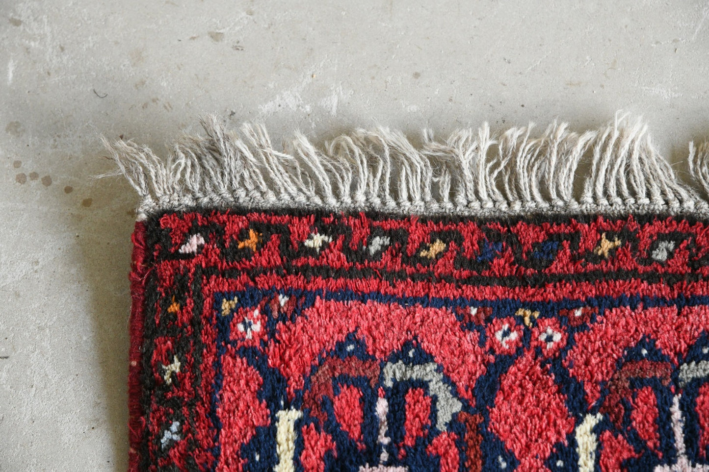 Small Red Afghan Wool Rug