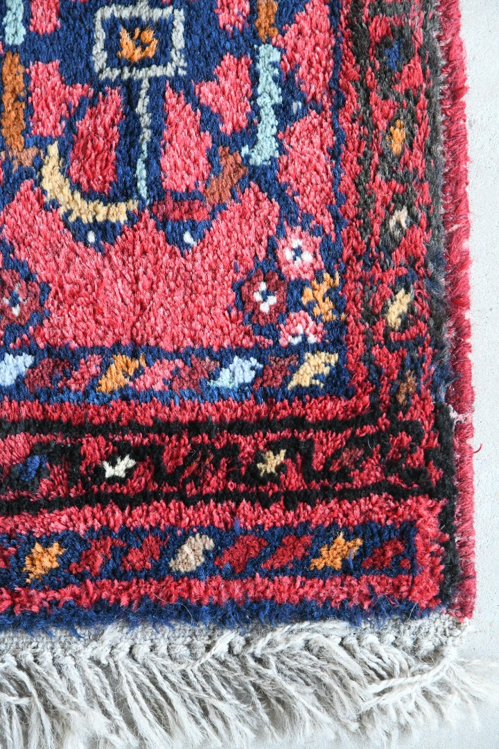 Small Red Afghan Wool Rug