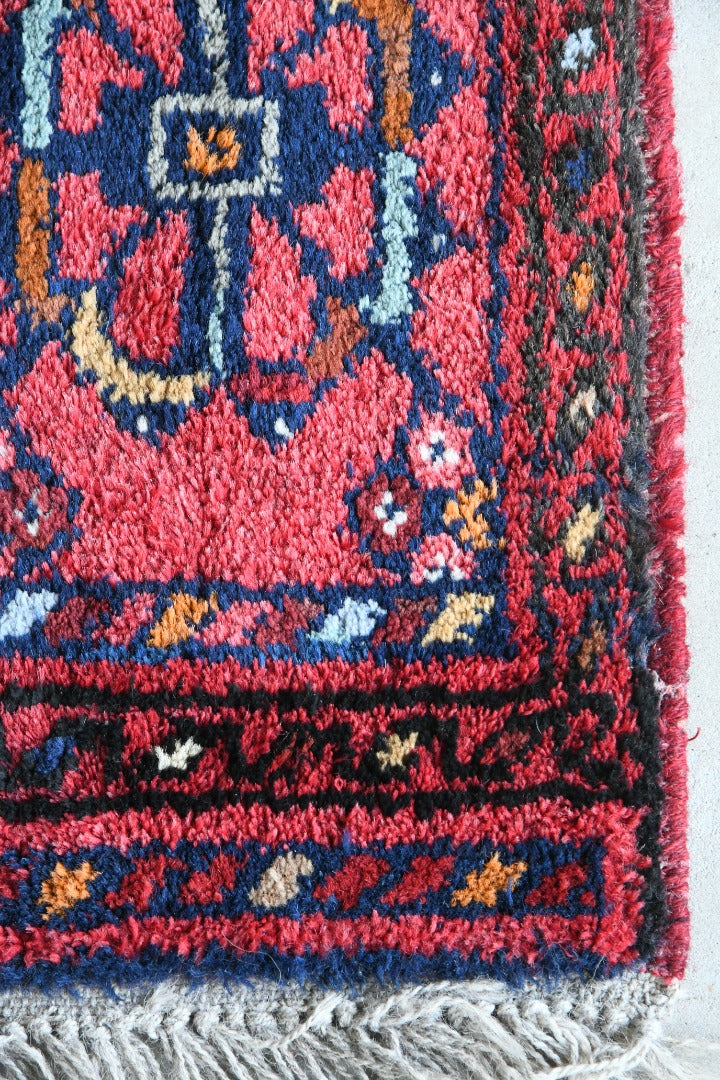 Small Red Afghan Wool Rug