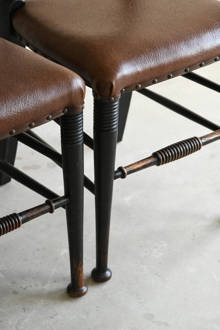 Pair Liberty & Co Ebonised Oak Occasional Chairs