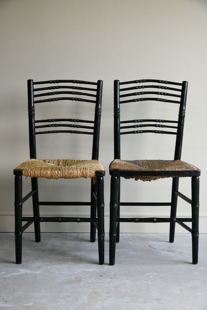 Pair Simulated Bamboo Occasional Chairs