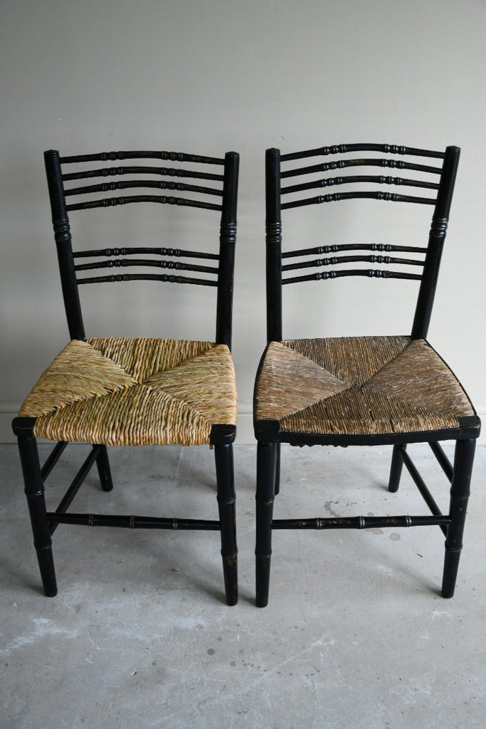 Pair Simulated Bamboo Occasional Chairs