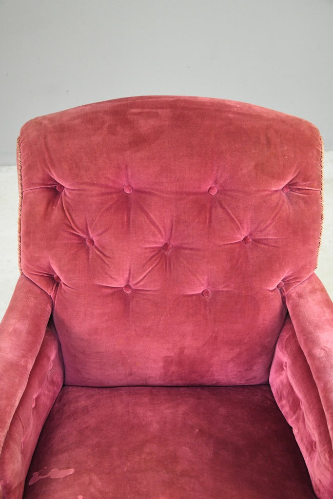 19th Century Upholstered Button Back Armchair