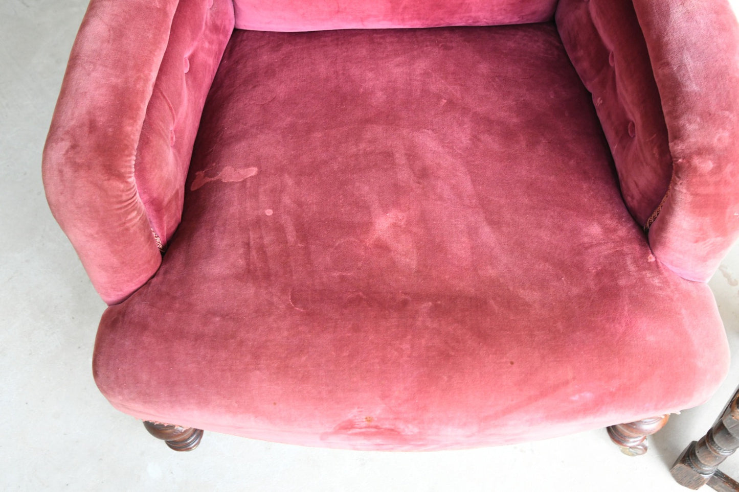 19th Century Upholstered Button Back Armchair