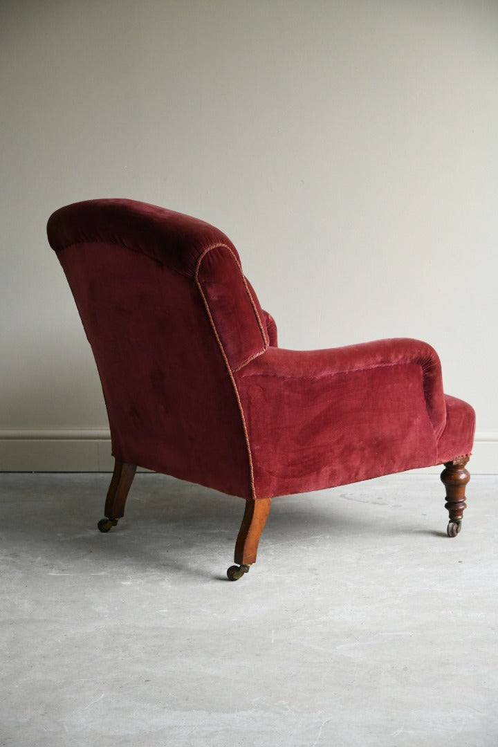 19th Century Upholstered Button Back Armchair