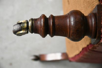 19th Century Upholstered Button Back Armchair