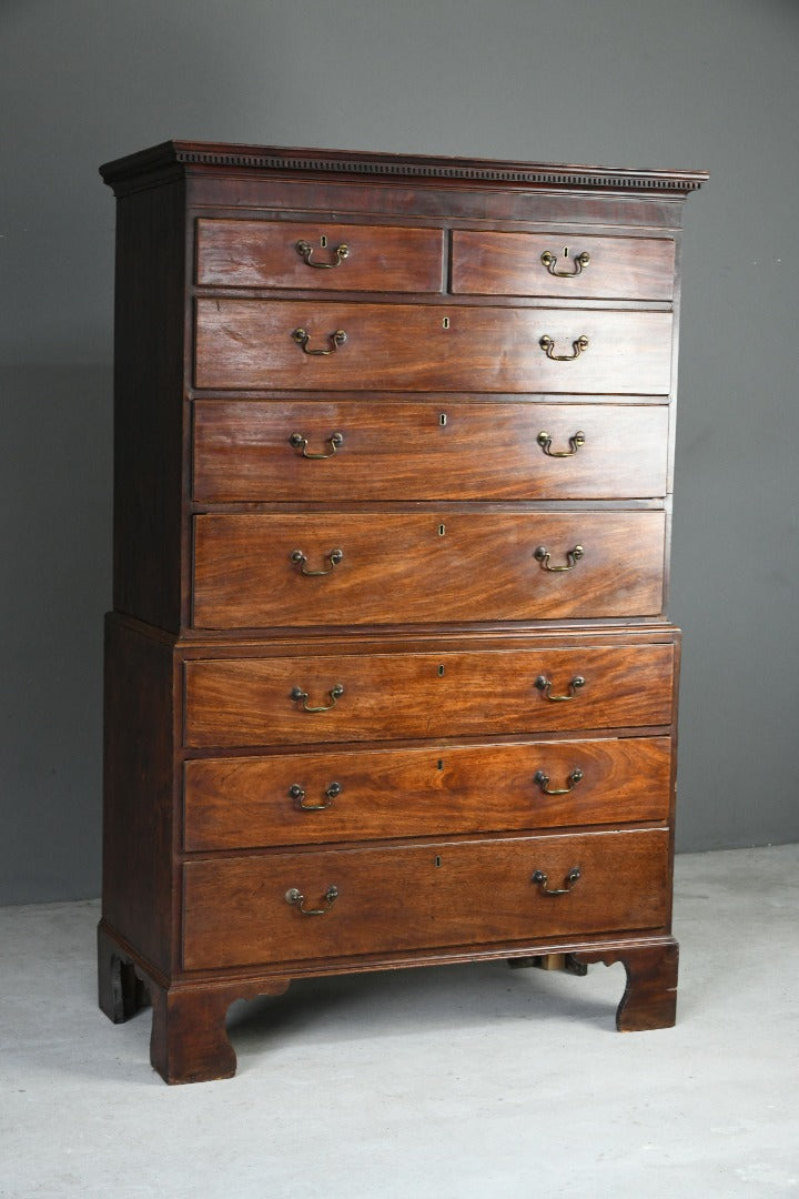 Antique Georgian Mahogany Chest on Chest