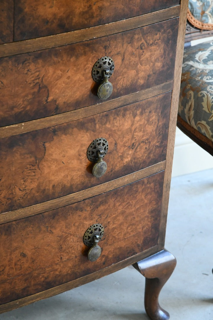 Vintage Burr Walnut Tallboy