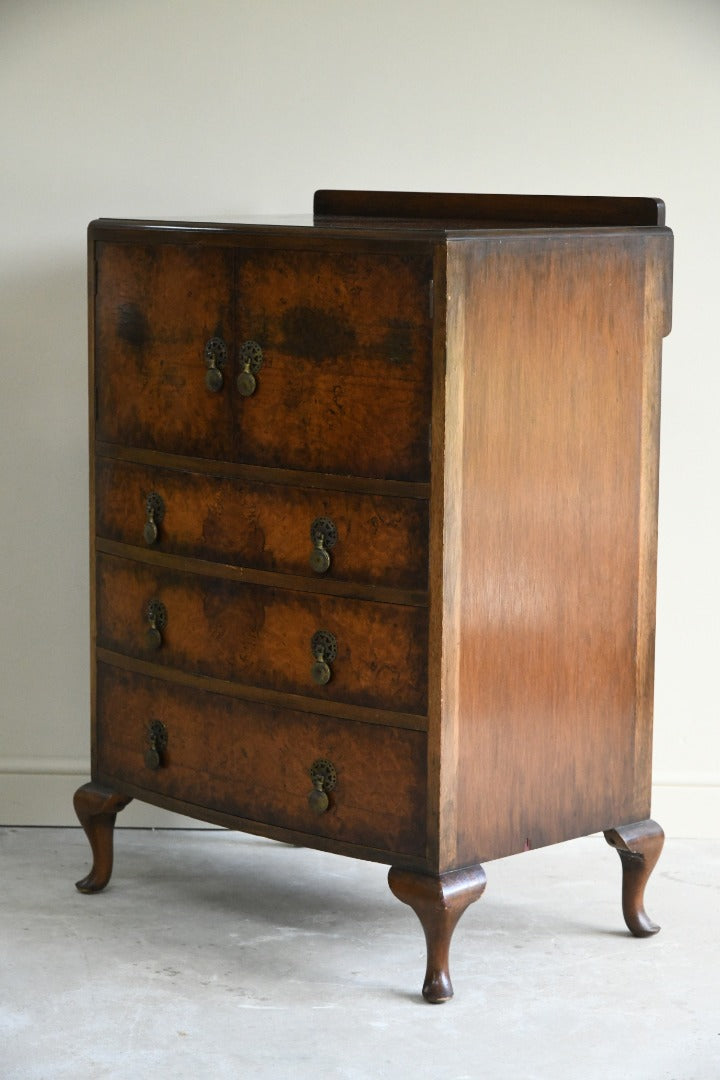 Vintage Burr Walnut Tallboy