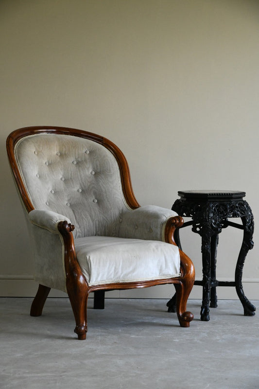 Antique Button Back Armchair