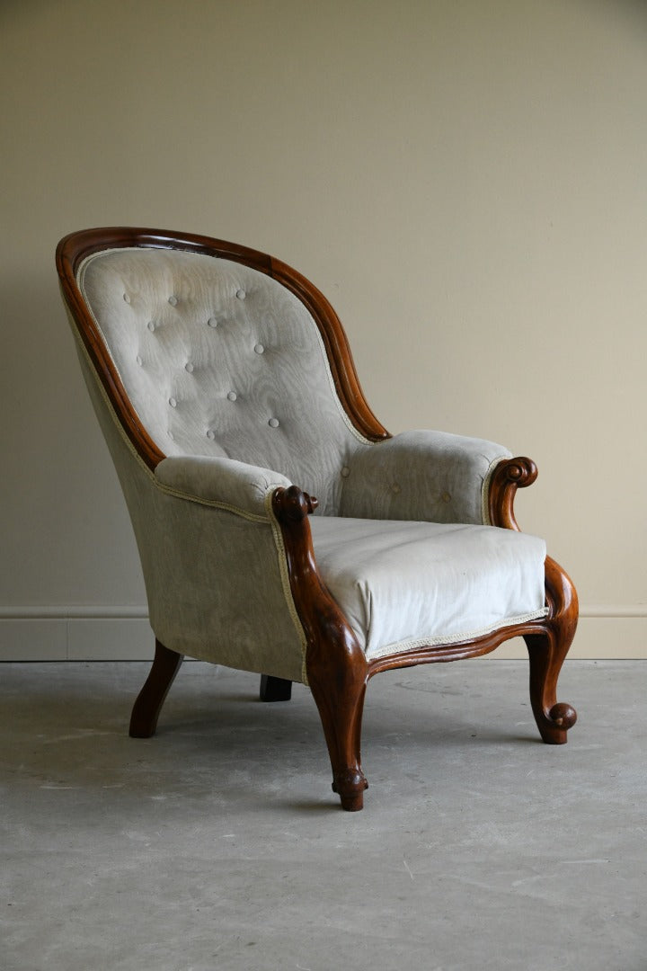 Antique Button Back Armchair