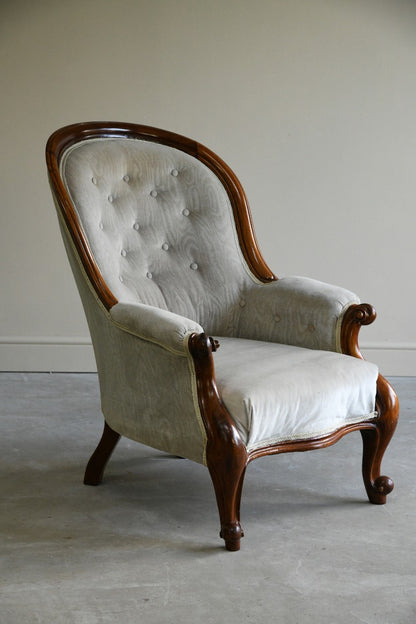 Antique Button Back Armchair