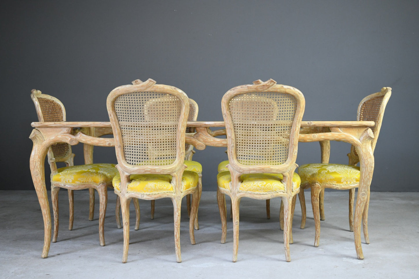 Vintage Faux Bois Limed Dining Table