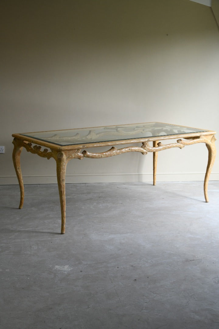 Vintage Faux Bois Limed Dining Table