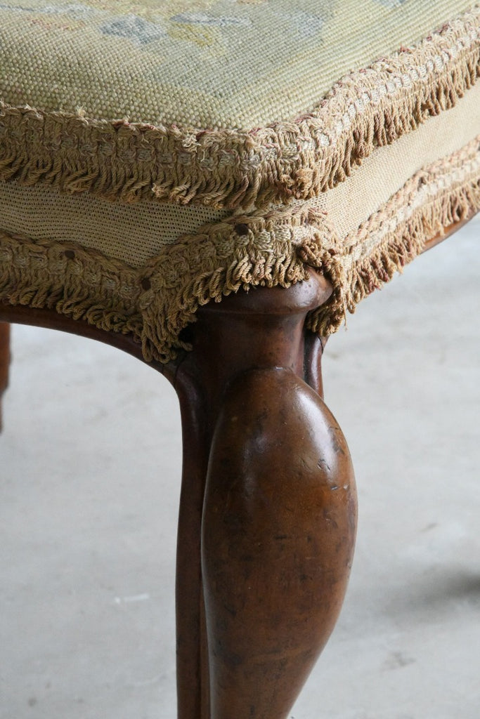 Victorian Walnut Upholstered Stool 