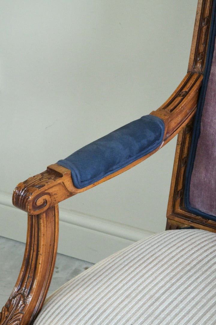 Pair French Style Upholstered Armchairs