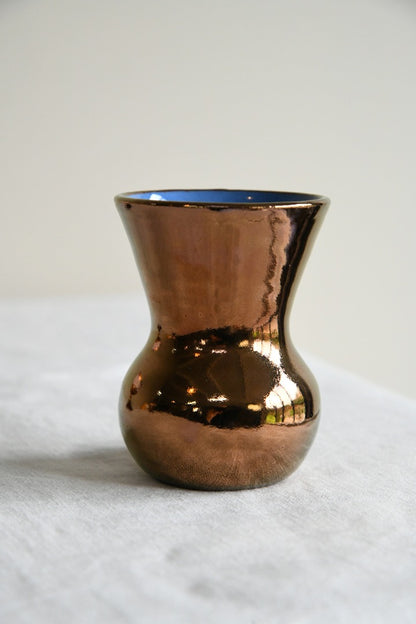 Copper Lustre Goblets & Small Vase