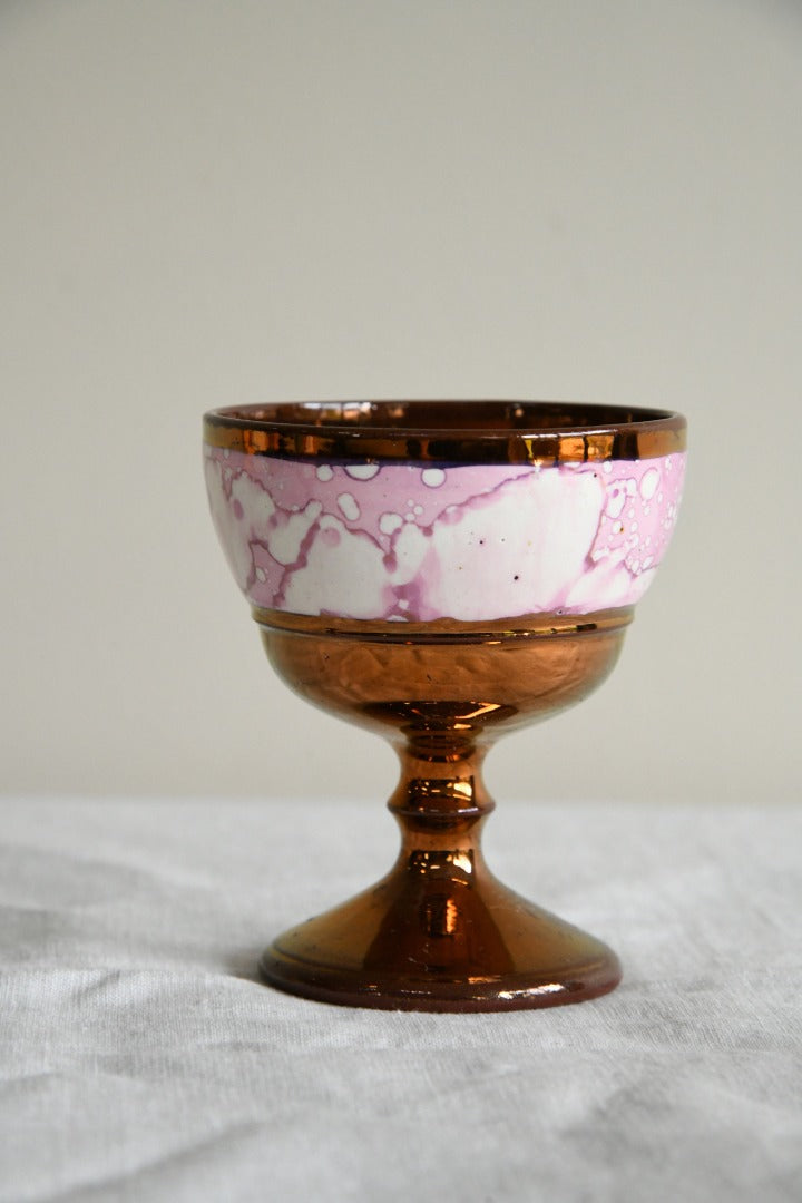 Copper Lustre Goblets & Small Vase