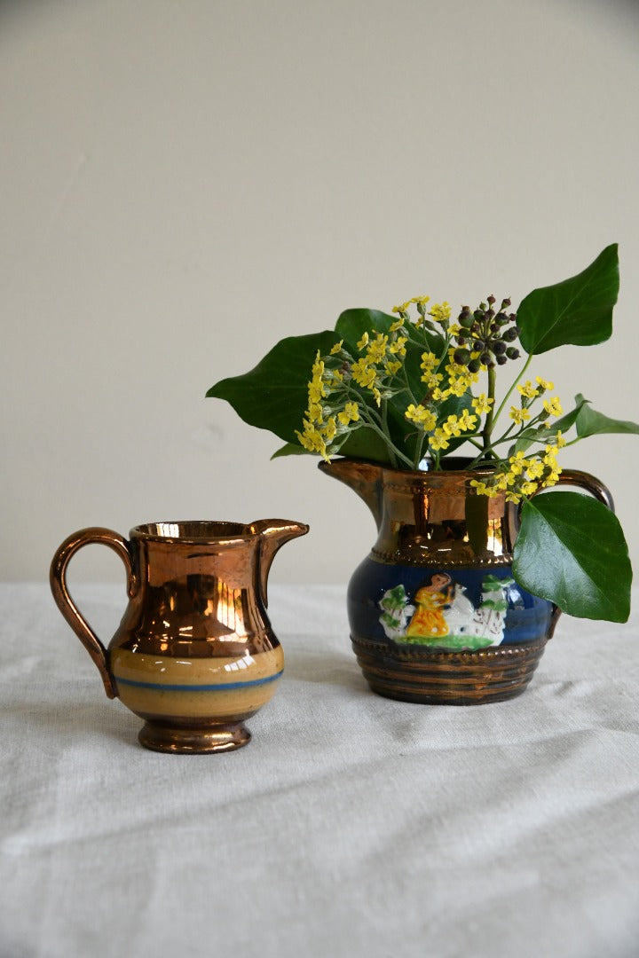 Antique Victorian Lustre Ware Jugs