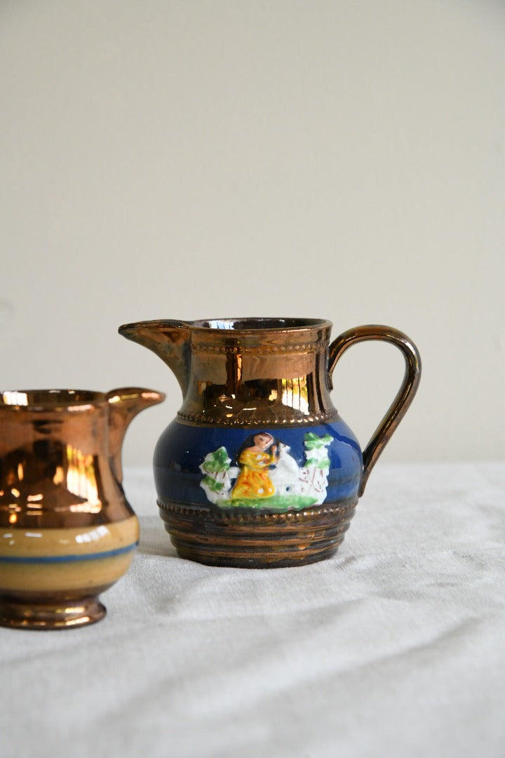 Antique Victorian Lustre Ware Jugs