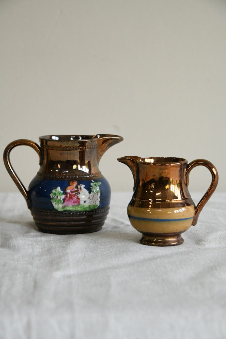 Antique Victorian Lustre Ware Jugs