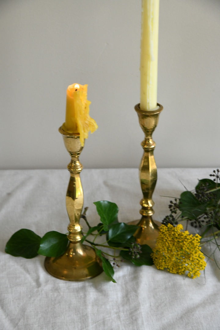 4 Vintage Brass Candlesticks