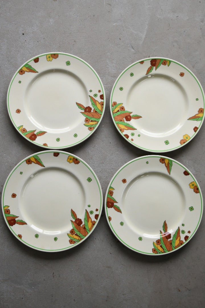 4 x Vintage Royal Doulton Peach Dinner Plates