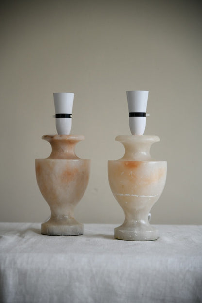 Pair Alabaster Lamps