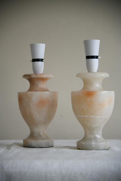 Pair Alabaster Lamps