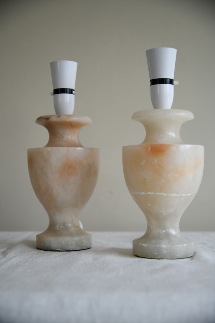 Pair Alabaster Lamps