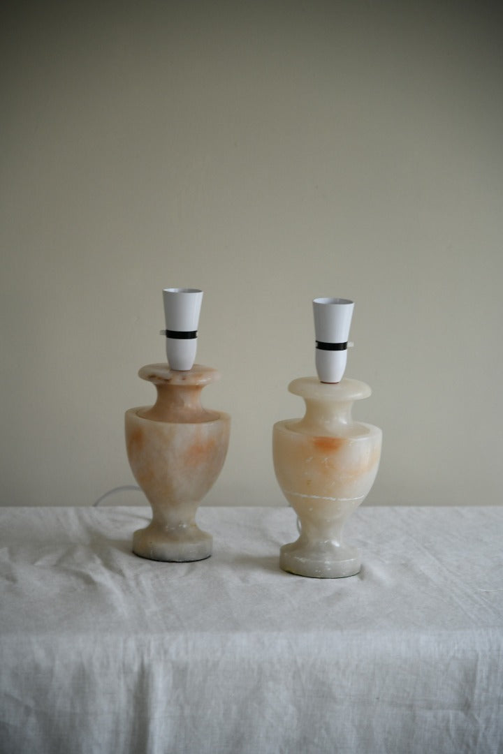 Pair Alabaster Lamps